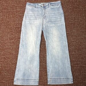 Risen jeans high waisted wide leg crop light was jeans Womens